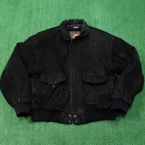 Vintage Adventure Bound Wilsons Jacket Mens XL Black Leather Thinsulate Bomber